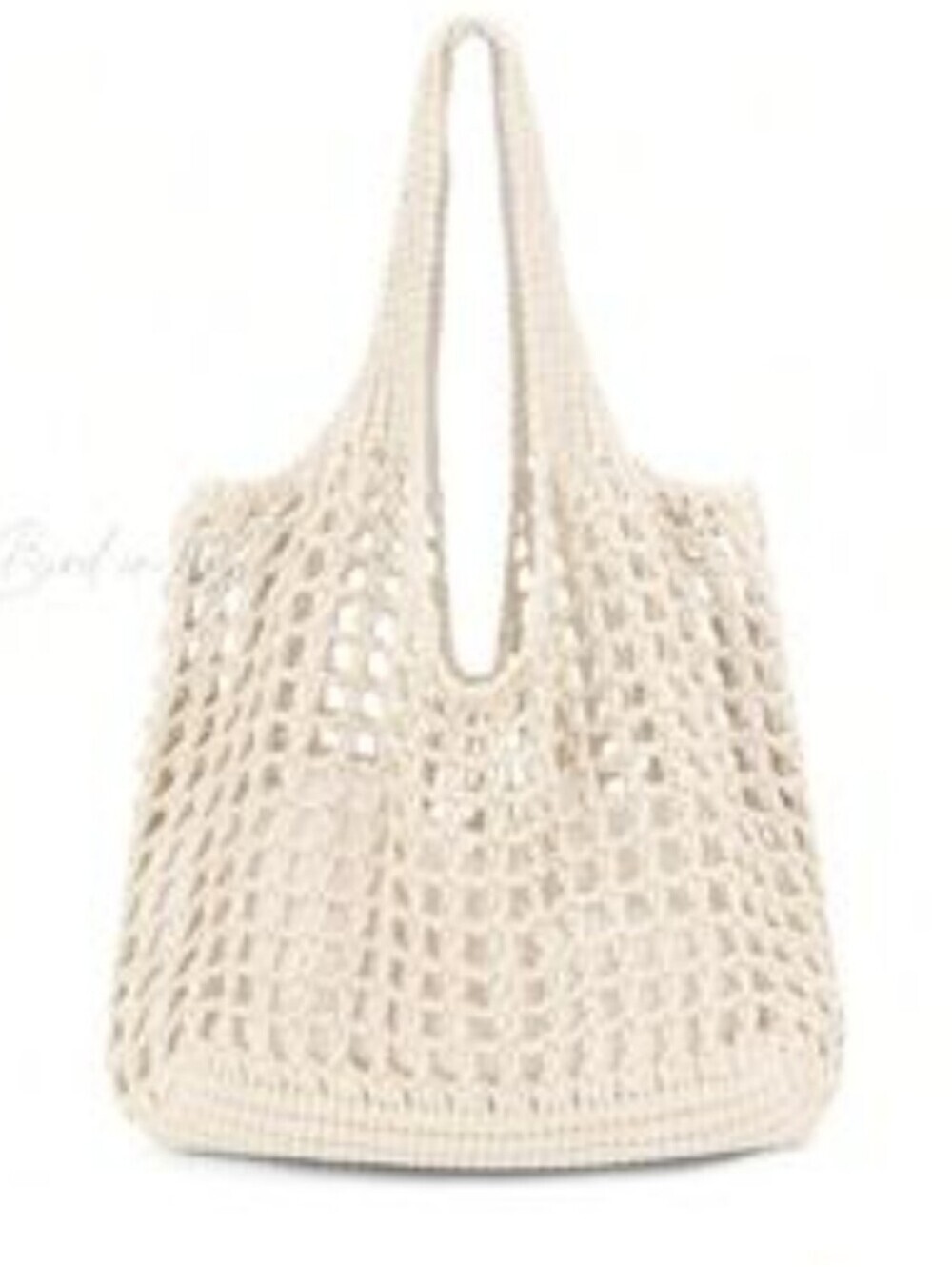 Unbranded CreamCrochet Shoulder Bag - Stylish Beach Tote
